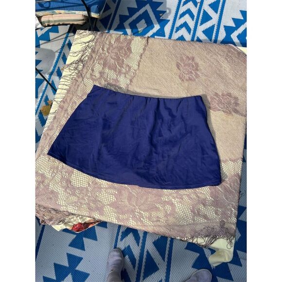 Liz Claiborne Other - Swim Skirt M Blue Solid with Built-in Briefs​